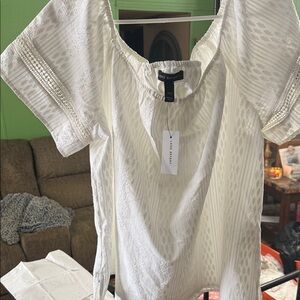 Lane Bryant Elegant White Blouse